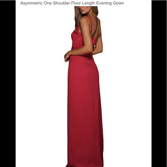 One shoulder high slit gown Fits 6-8 - Picture 3 of 8